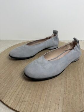 ECCO Danish Design Suede Ballet Flats Womens 41 Gray Comfort Slip On